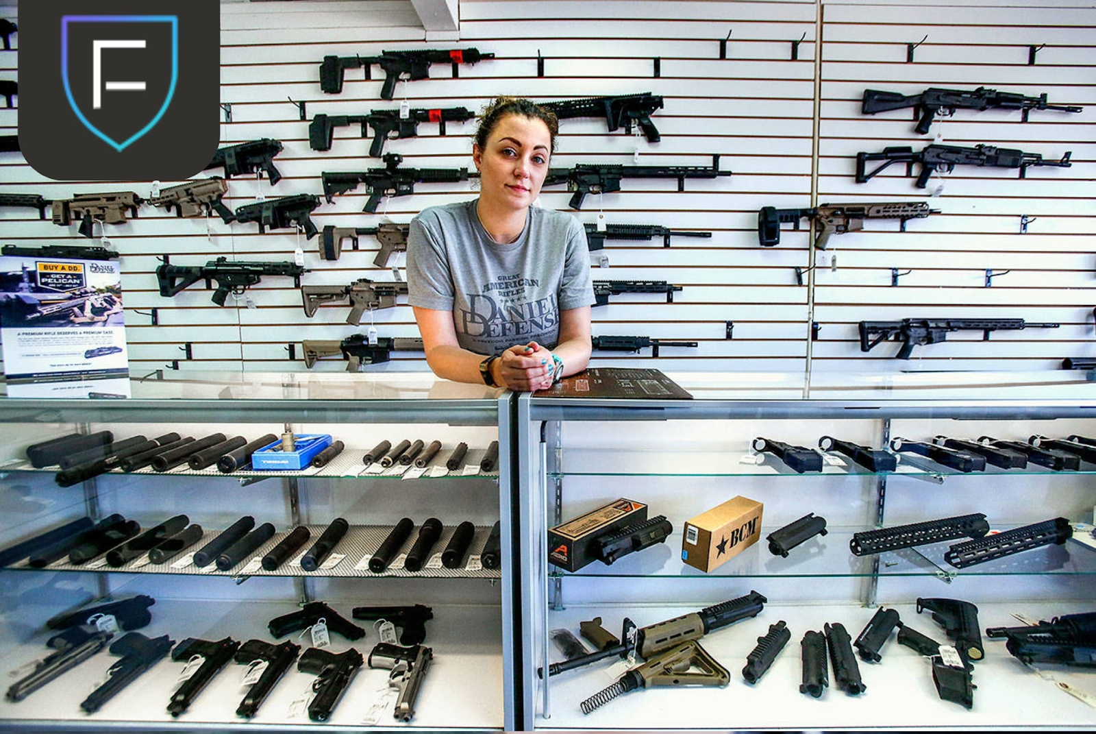 girl in gunshop